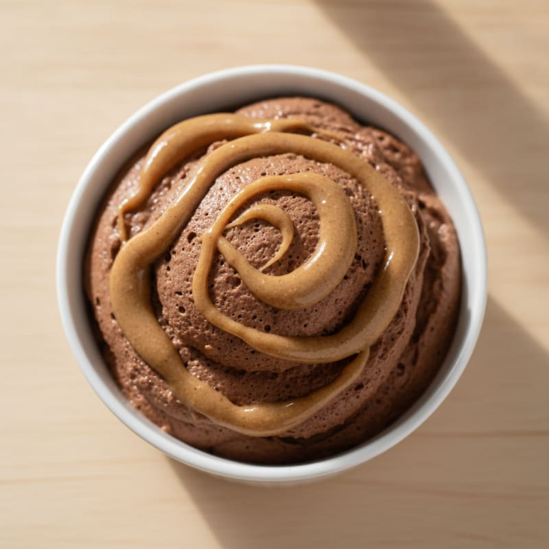 Silky Chocolate Protein Mousse with Almond Butter