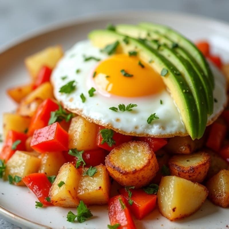 Egg and Avocado Golden Potato Hash