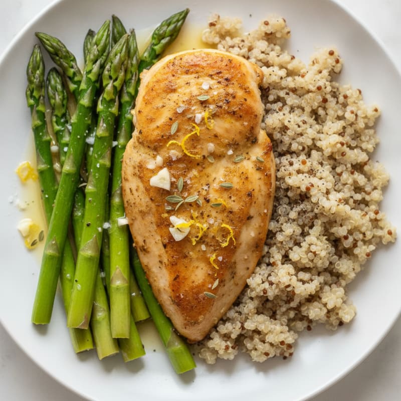 Lemon Herb Roasted Chicken with Asparagus