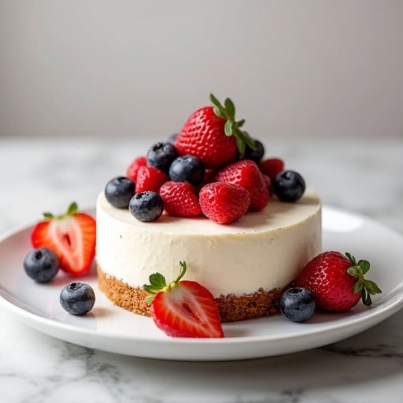 Greek Yogurt Protein Cheesecake with Fresh Berries