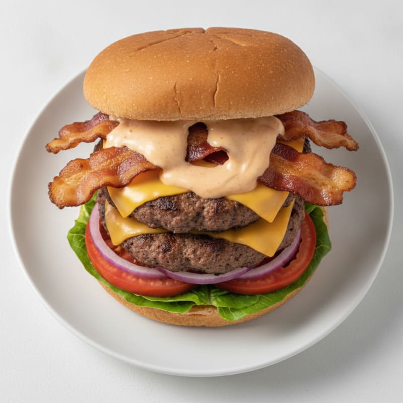 Double Bacon Cheeseburger with Secret Sauce