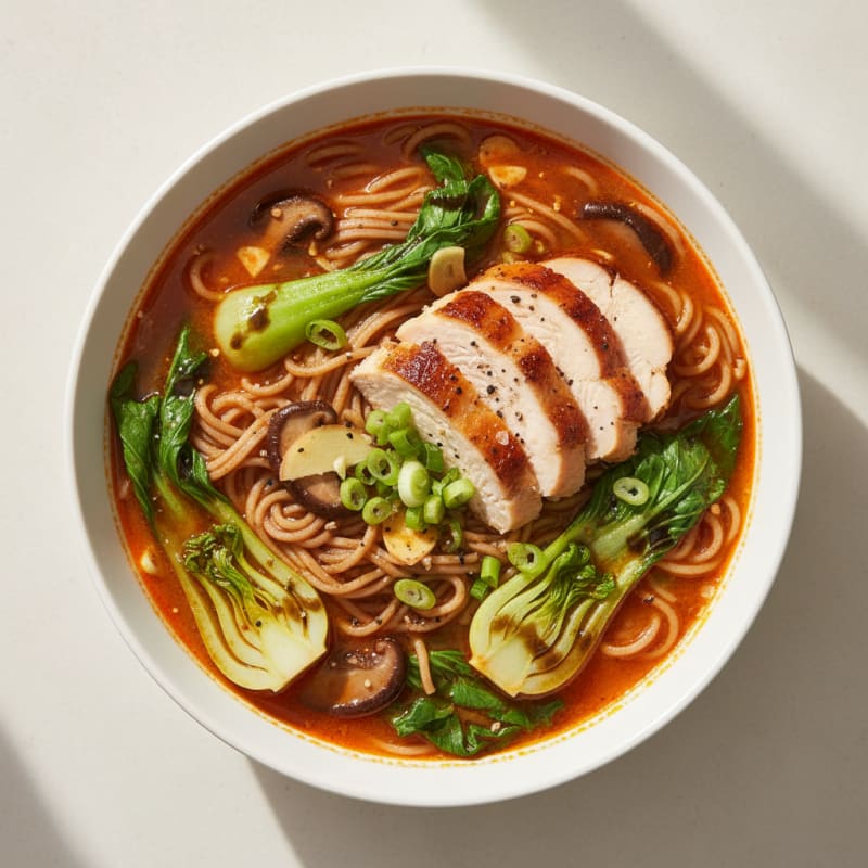 Sriracha Chicken Ramen Soup