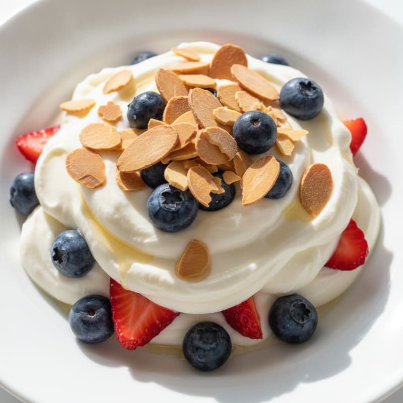 Greek Yogurt Protein Parfait with Berries and Almonds