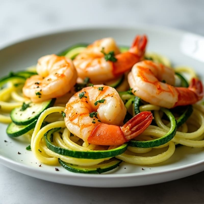 Pan-Seared Garlic Lemon Shrimp with Zucchini Noodles