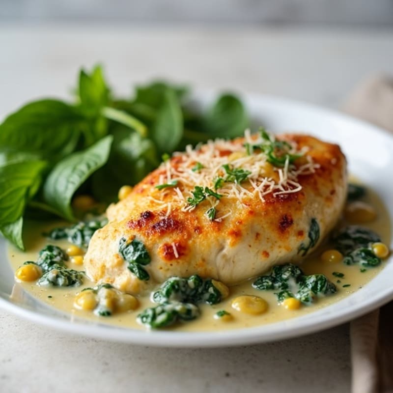 Baked Creamy Spinach Artichoke Chicken