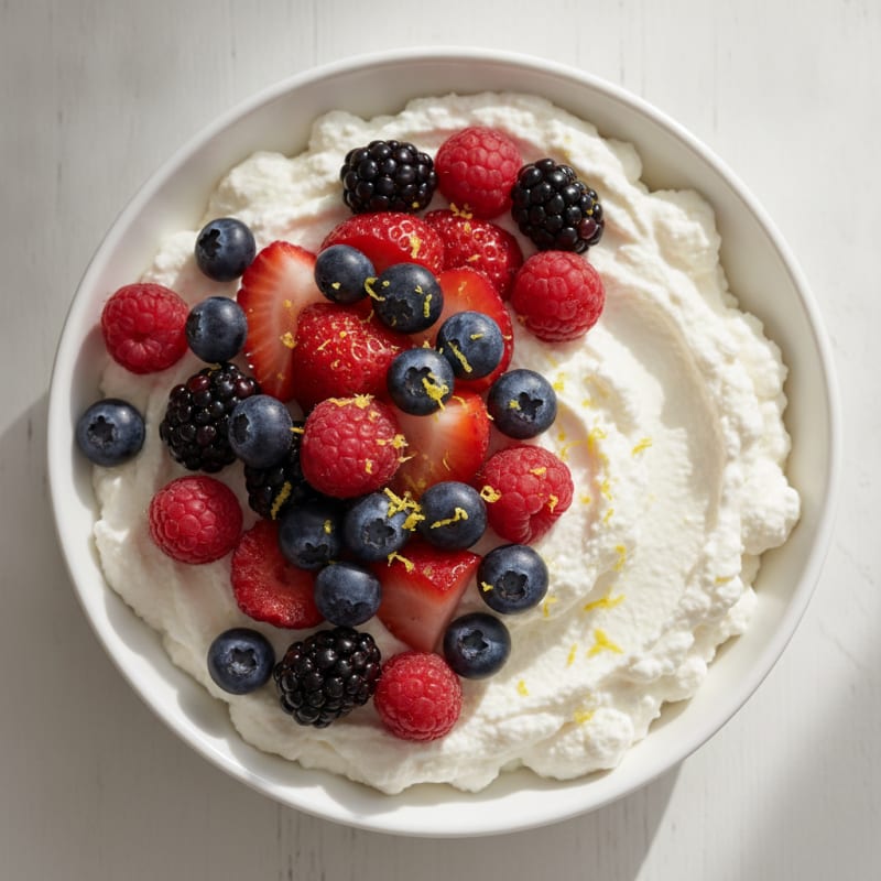 Cottage Cheese Protein Mousse with Mixed Berries