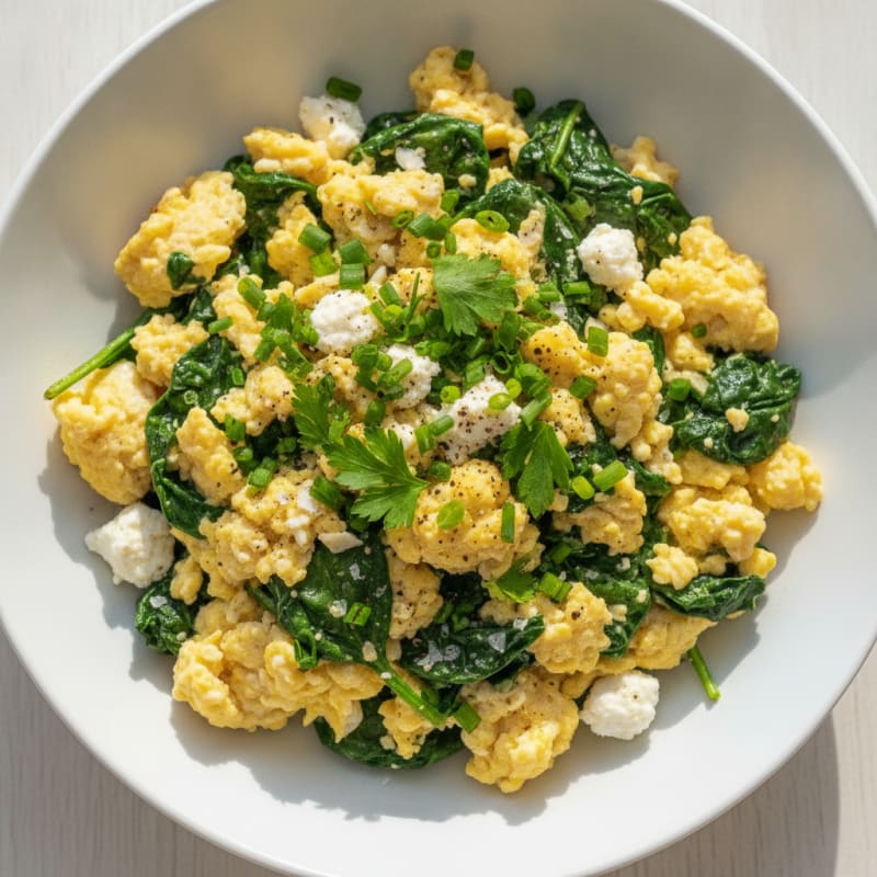 Egg and Spinach Scramble with Herbs