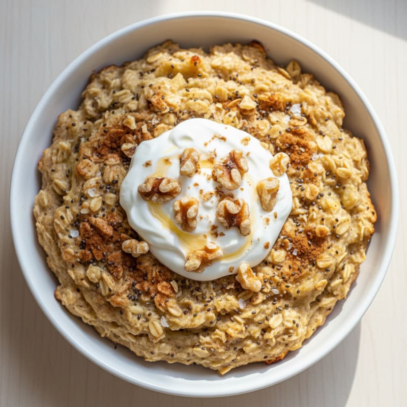 Baked Banana Oatmeal Breakfast Bowl