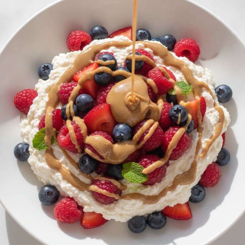 Silky Greek Yogurt Protein Mousse with Mixed Berries