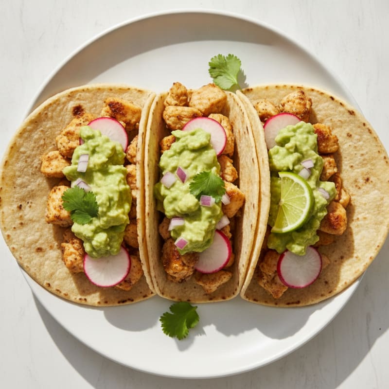 Chicken Street Tacos with Avocado Salsa