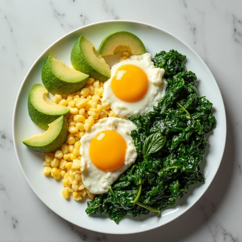Egg White and Cottage Cheese Scramble with Sautéed Spinach