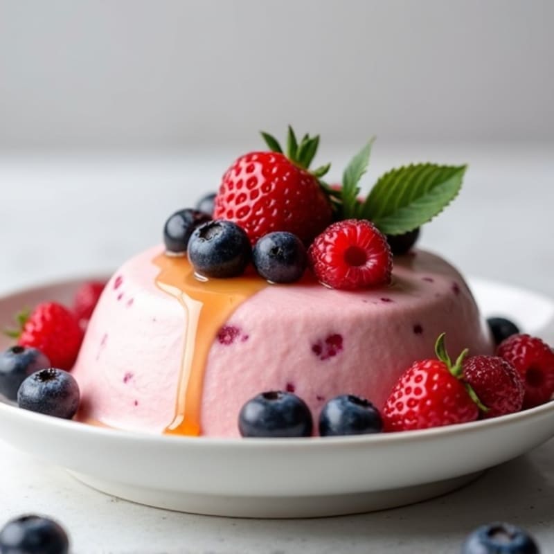 Silky Greek Yogurt Protein Mousse with Mixed Berries