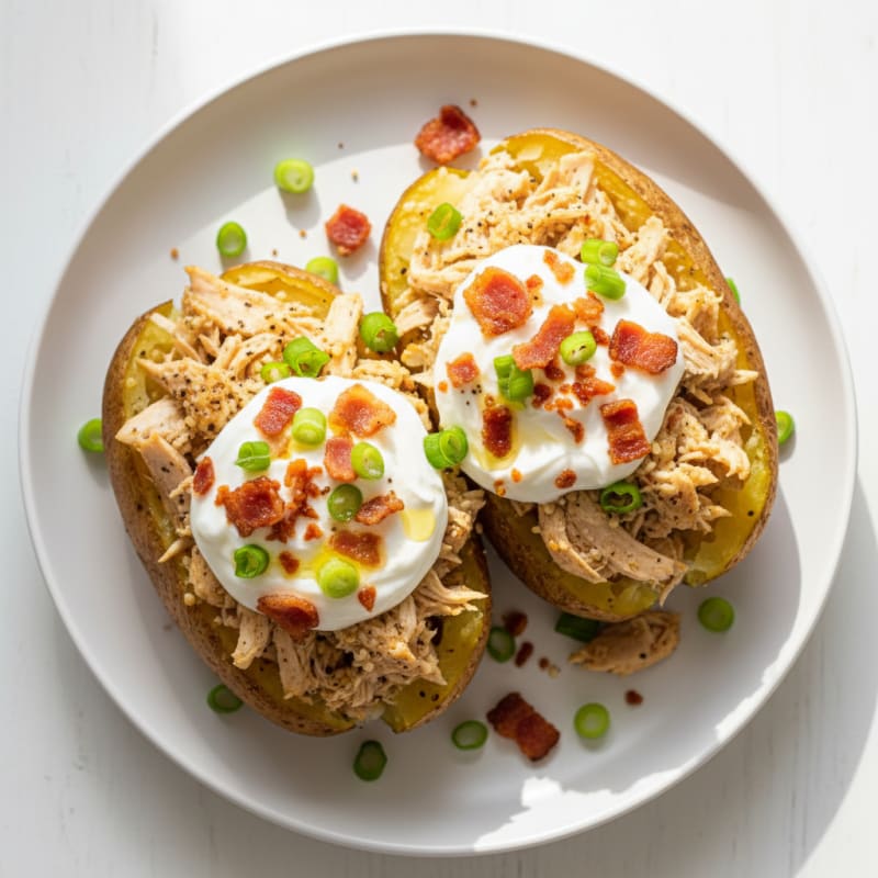 Creamy Loaded Baked Potatoes with Crispy Bacon