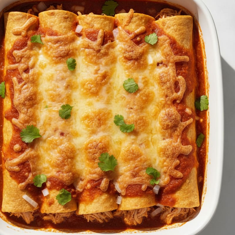 Chicken Enchiladas with Red Chili Sauce