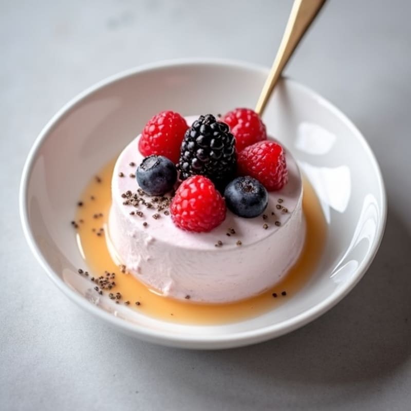 Greek Yogurt Protein Mousse with Mixed Berries