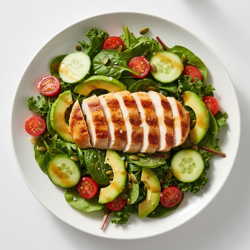 Vibrant Garden Green Salad with Vinaigrette
