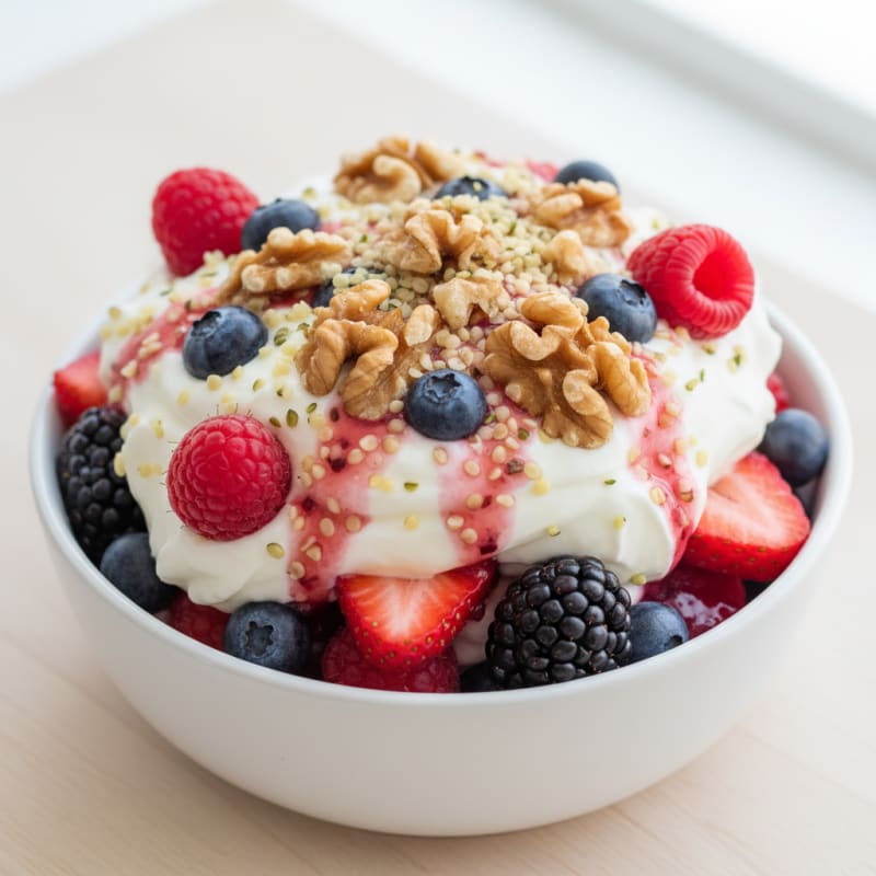 Creamy Greek Yogurt Protein Parfait with Mixed Berries