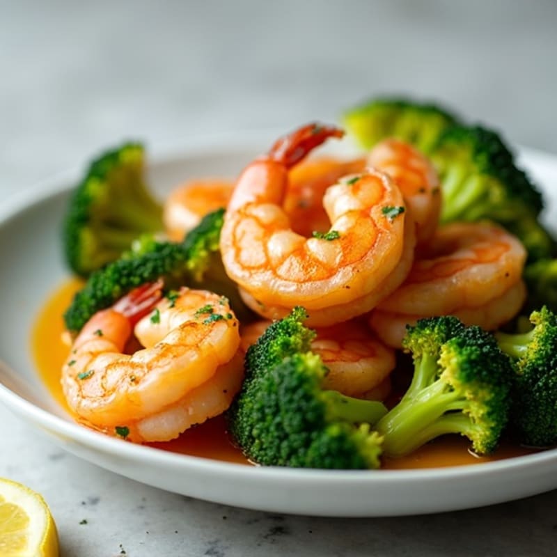 Lemon Garlic Shrimp with Roasted Broccoli