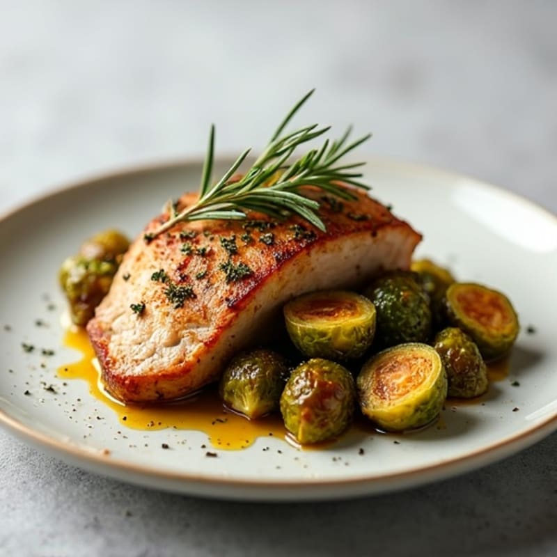 Herb-Roasted Pork Tenderloin with Crispy Brussels Sprouts