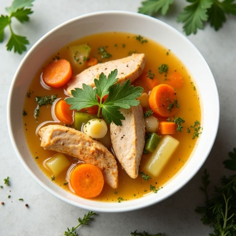 Hearty Chicken and Vegetable Soup with Fresh Herbs