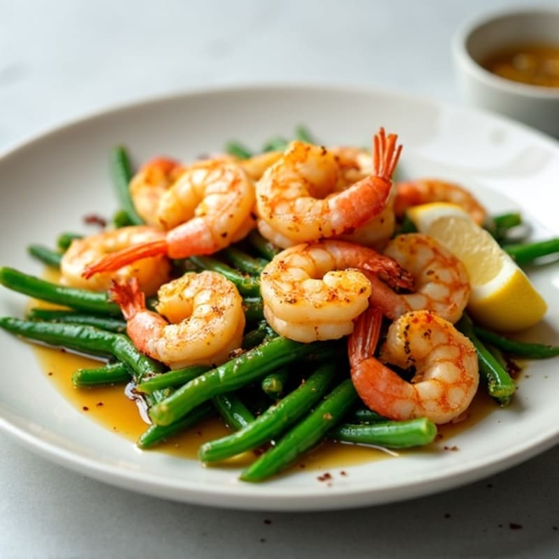 Pan-Seared Lemon Garlic Shrimp with Fresh Green Beans