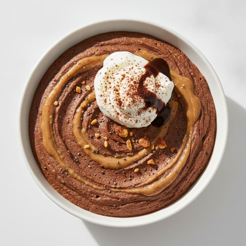 Silky Chocolate Protein Pudding with Almond Butter Swirl