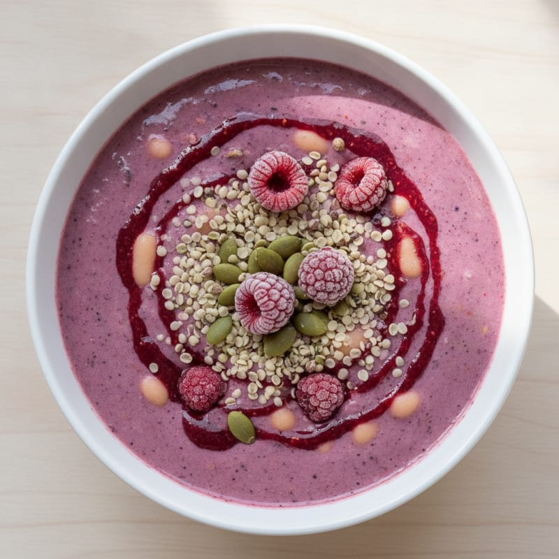 Creamy Berry Hemp Seed Smoothie