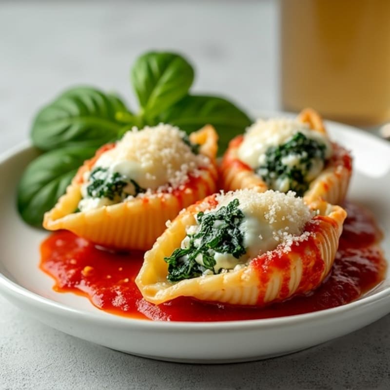 Baked Spinach and Ricotta Stuffed Shells