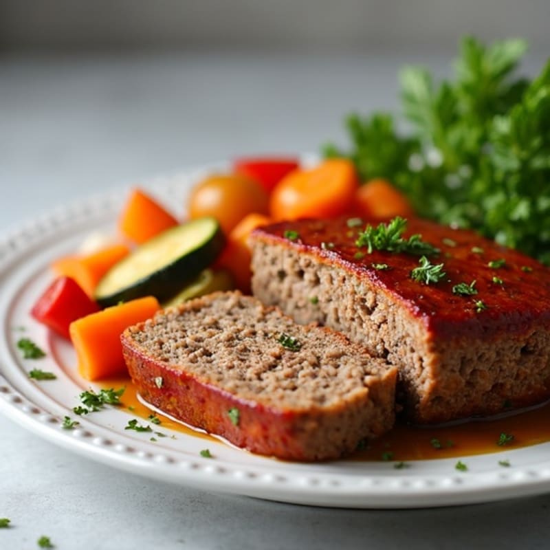 Lean Beef Meatloaf with Roasted Vegetables