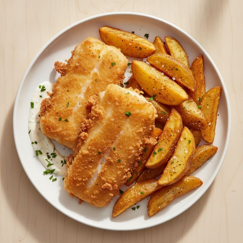 Beer-Battered Cod with Crispy Chips
