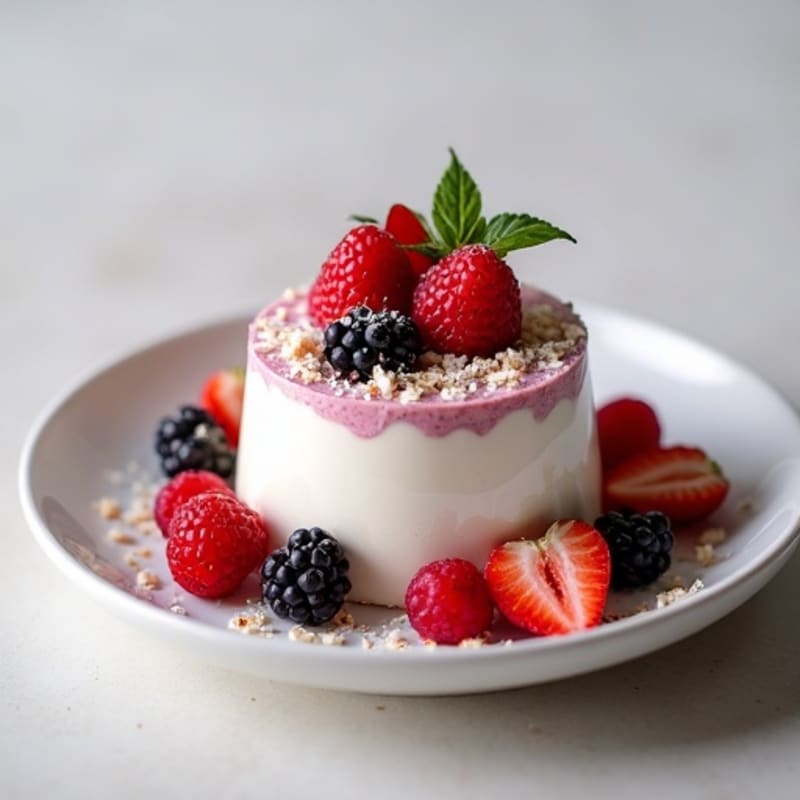 Greek Yogurt Protein Mousse with Mixed Berries