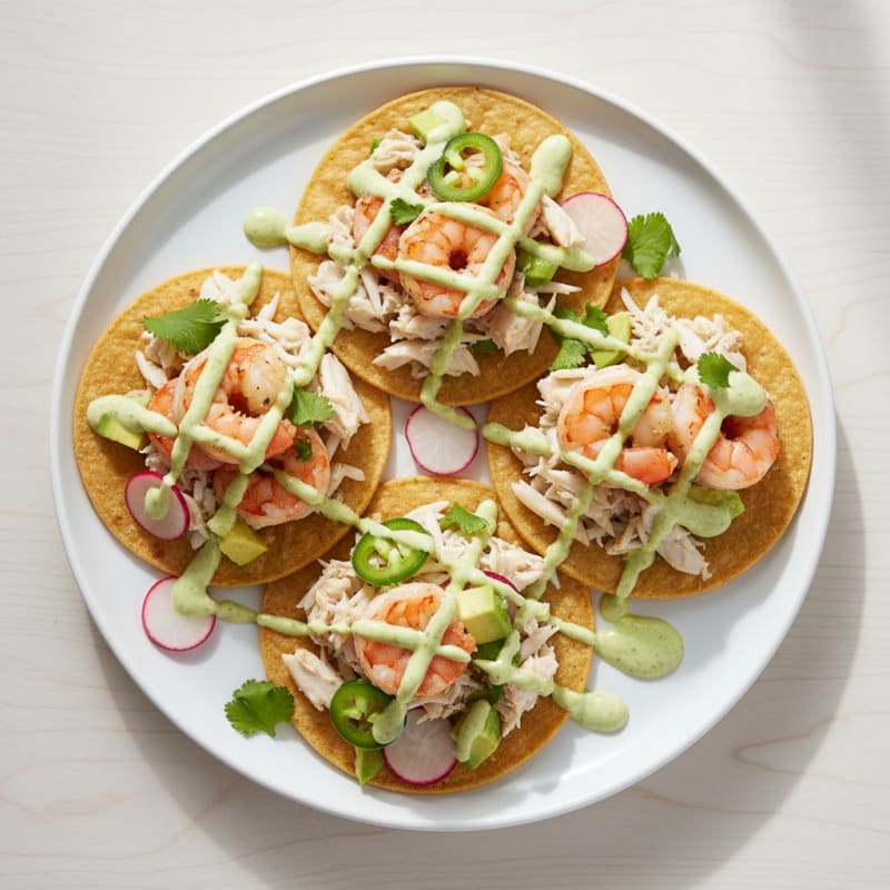 Zesty Shrimp and Crab Tostadas