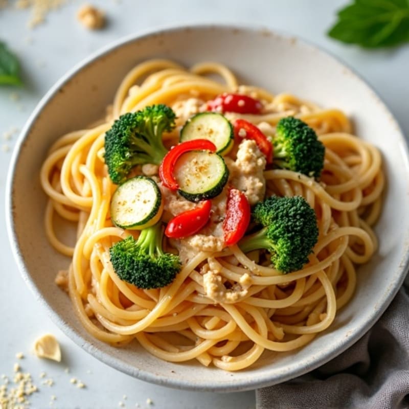Creamy Vegan Pasta with Roasted Vegetables