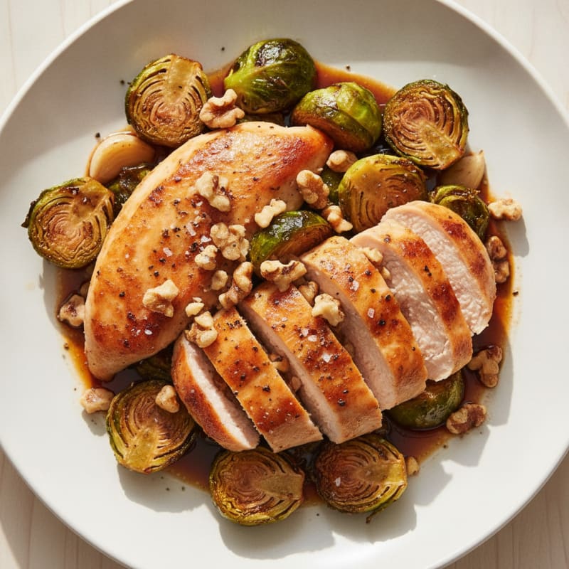 Balsamic-Glazed Brussels Sprouts with Toasted Walnuts