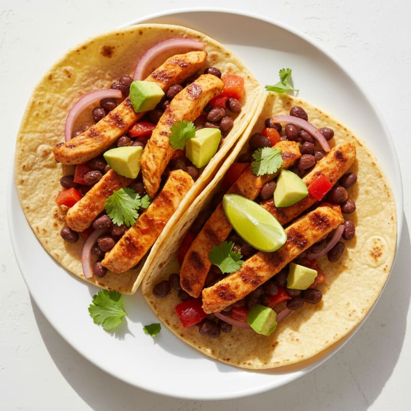 Smoky Chipotle Chicken and Black Bean Tacos