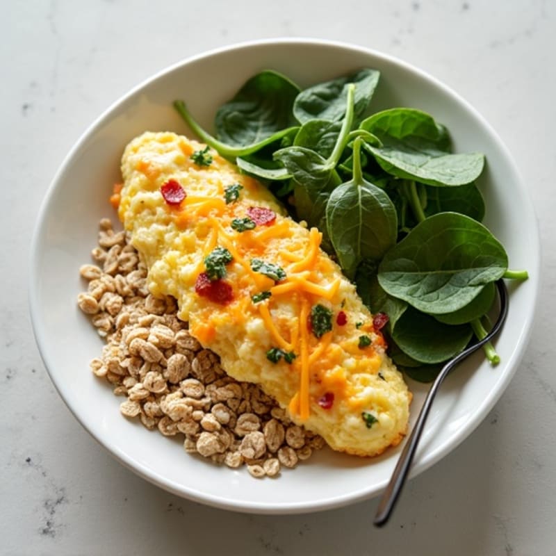 Egg White Scramble with Spinach and Turkey Bacon