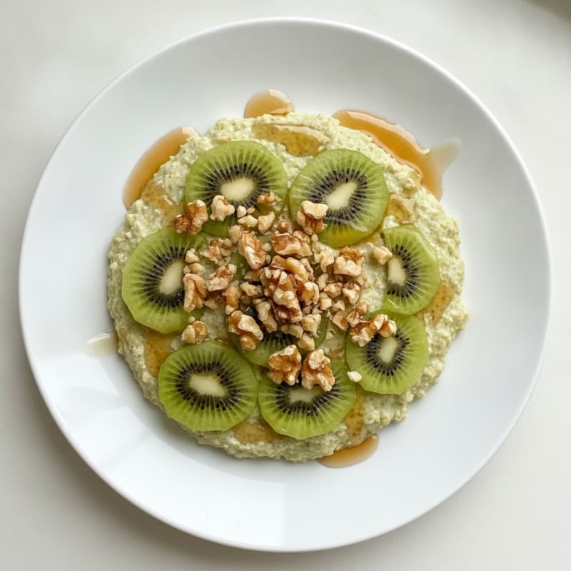Creamy Mung Bean and Walnut Protein Pudding with Kiwi