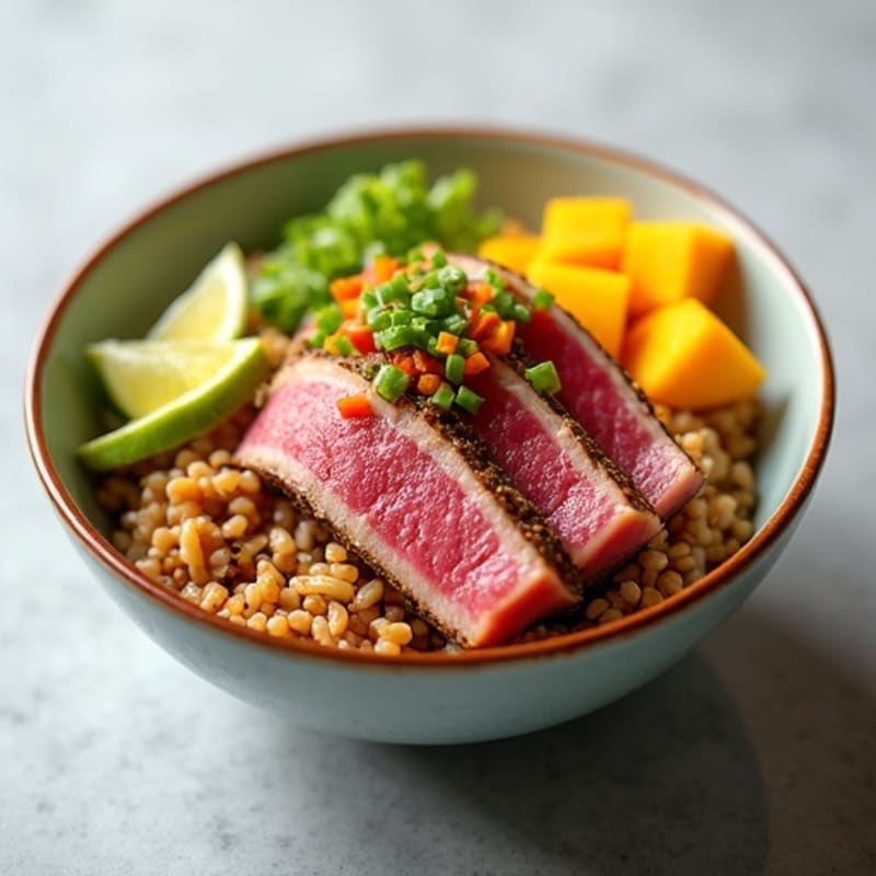 Fresh Ahi Tuna Poke Bowl with Mango