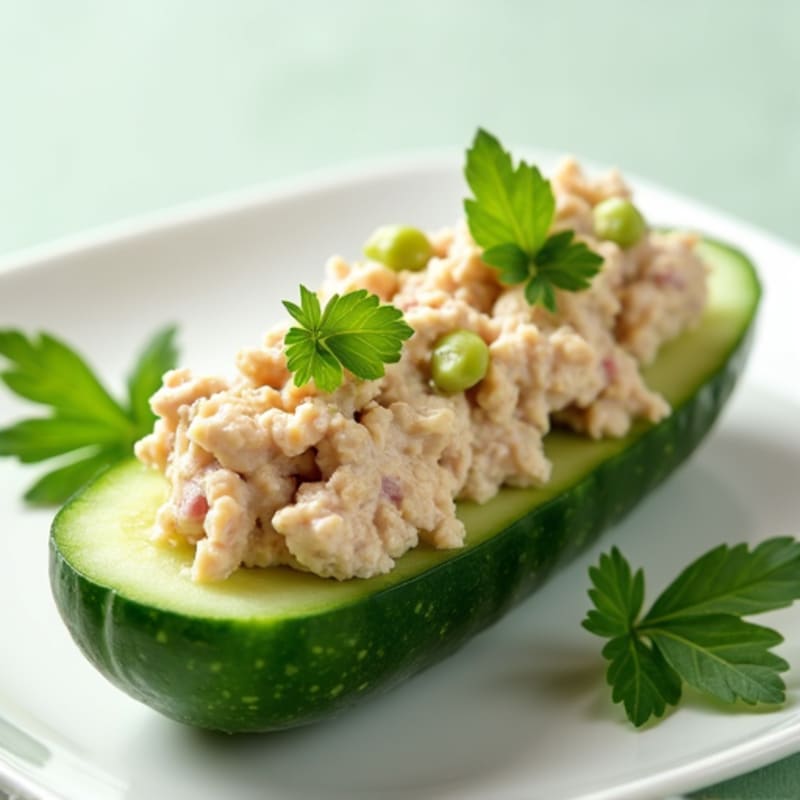Tuna Salad Cucumber Boats