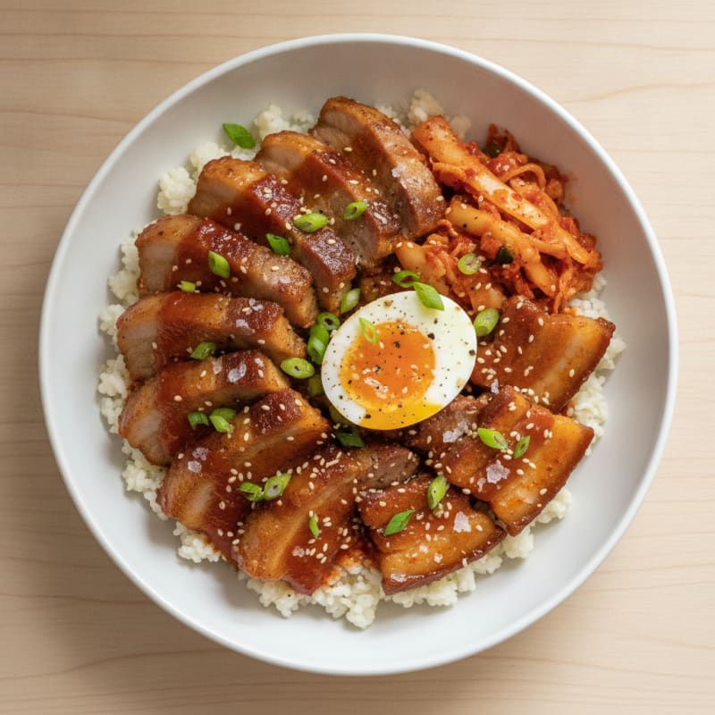 Spicy Gochujang Pork Belly Bowl