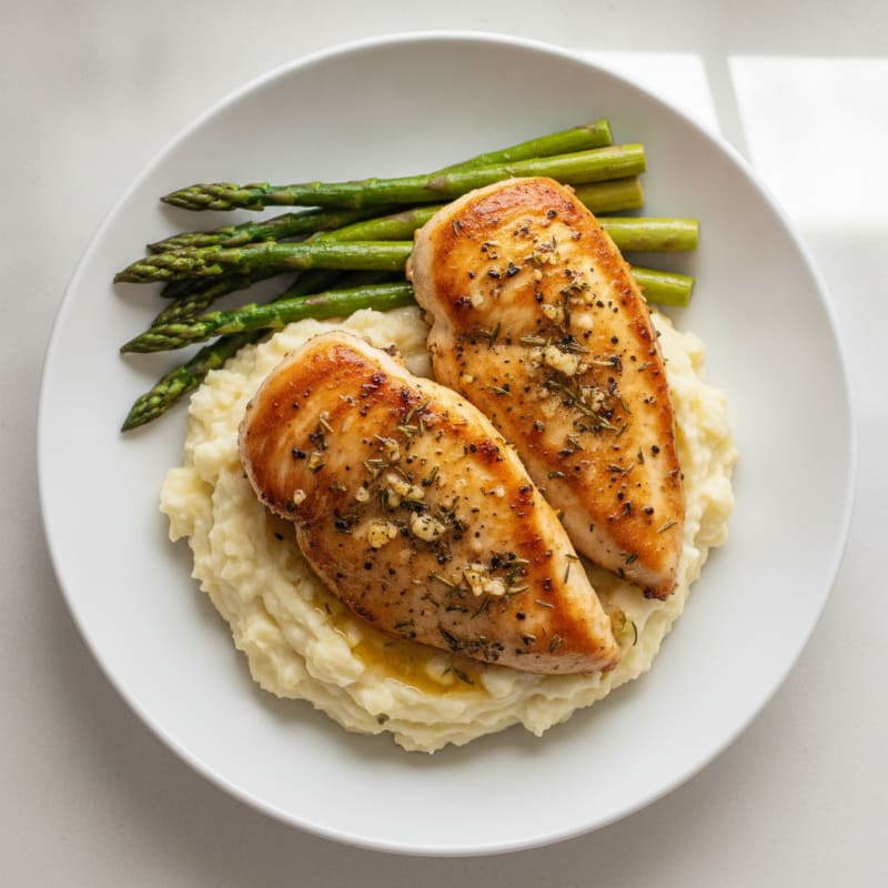 Garlic Herb Chicken with Creamy Mashed Potatoes
