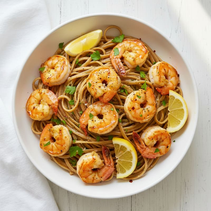 Garlic Butter Shrimp Scampi with Linguine