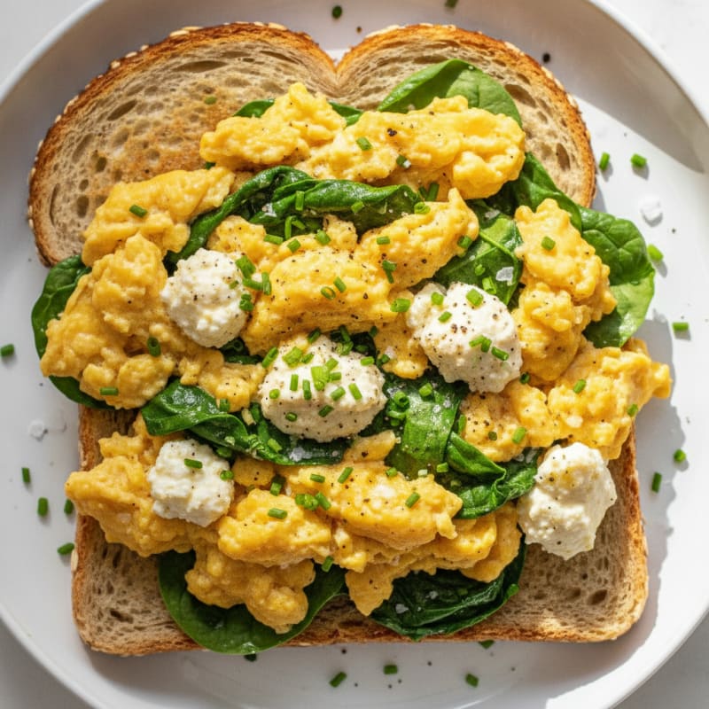 High-Protein Creamy Scrambled Eggs with Cottage Cheese