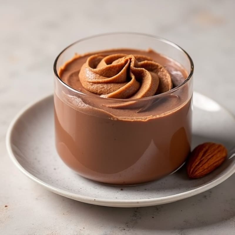 Silky Chocolate Protein Pudding with Almond Butter Swirl