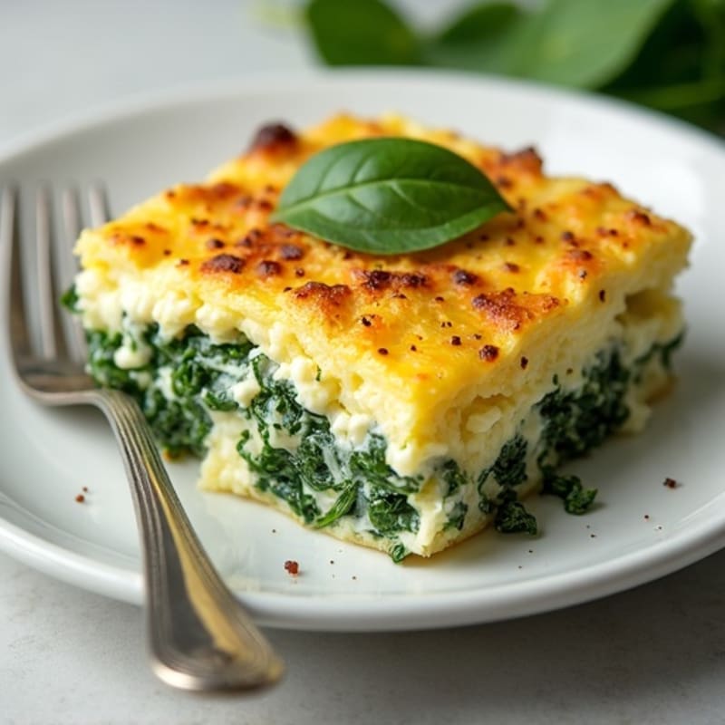 Creamy Spinach and Feta Baked Egg Casserole