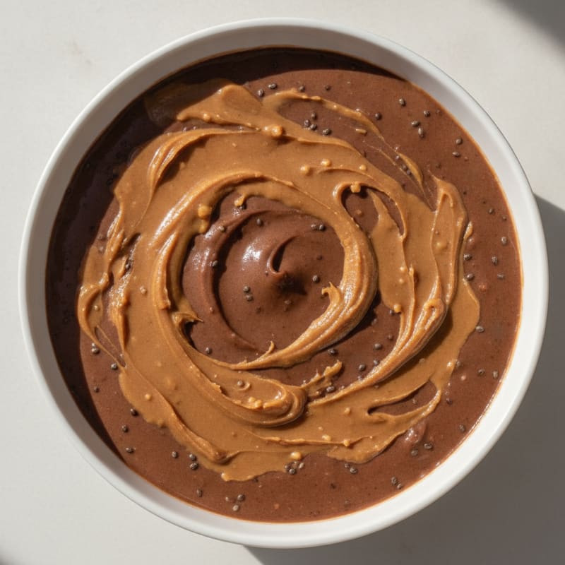 Silky Chocolate Protein Pudding with Peanut Butter Swirl