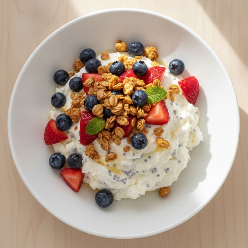 Creamy Yogurt Protein Mousse with Fresh Berries