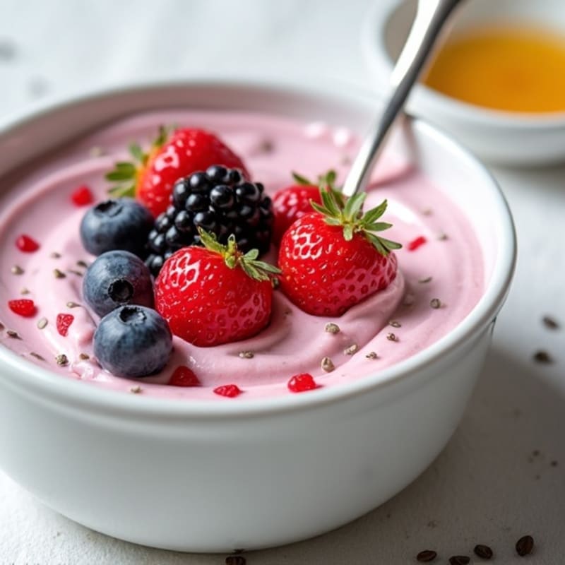 Silky Greek Yogurt Protein Mousse with Mixed Berries