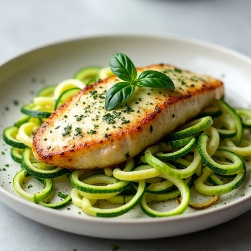 Creamy Pesto Chicken with Zucchini Noodles