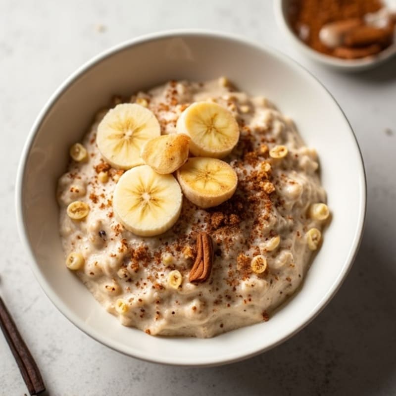 Creamy Vanilla-Cinnamon Protein Oatmeal with Chia Seeds